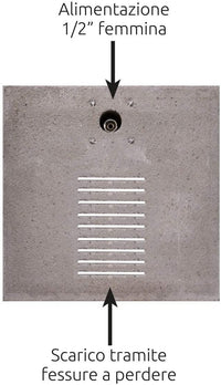 Fontana da Giardino con Rubinetto e Base in Cemento Colore Marrone Ruggine H91 Cm