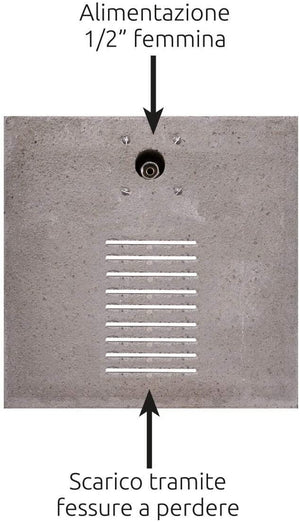 Fontana da Giardino con Rubinetto e Base in Cemento Colore Alluminio H91 Cm