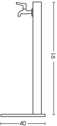 Fontana da Giardino con Rubinetto e Base in Cemento Colore Alluminio H91 Cm