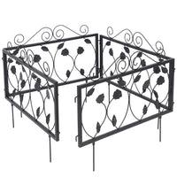 Bordatura Recinzione Giardino Bordo Aiuole Recinto in Metallo 225x34cm Nero