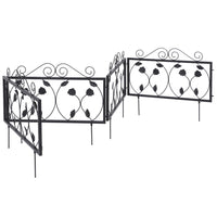 Bordatura Recinzione Giardino Bordo Aiuole Recinto in Metallo 225x34cm Nero