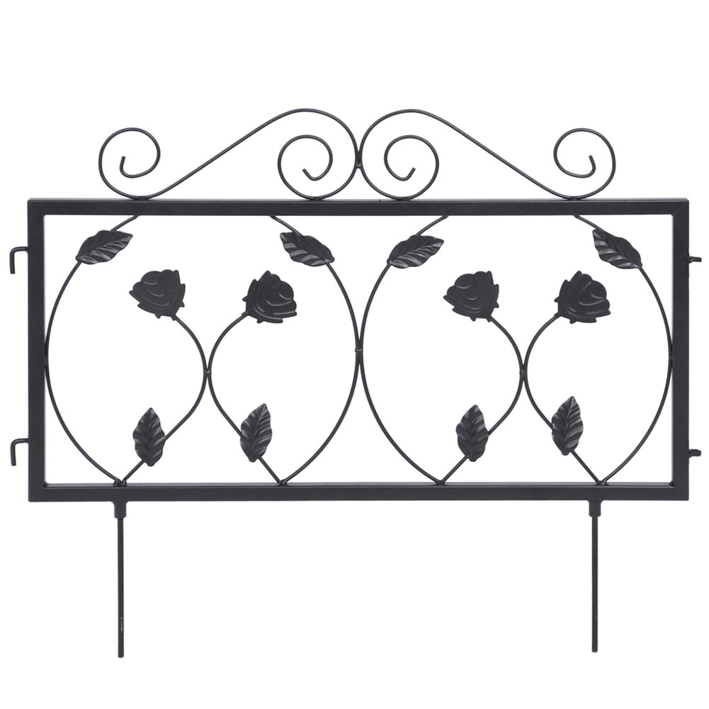 Bordatura Recinzione Giardino Bordo Aiuole Recinto in Metallo 225x34cm Nero