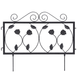 Bordatura Recinzione Giardino Bordo Aiuole Recinto in Metallo 225x34cm Nero