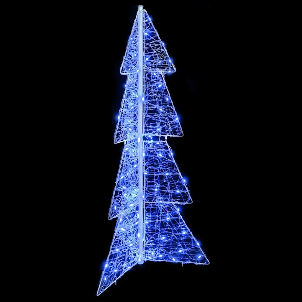 Albero di Natale con 100 LED-Luci decorative natalizie Blu 120 cm Acrilico