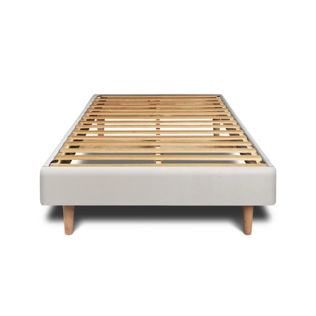 Letto 90x200 cm con testata imbottita - Tessuto velluto