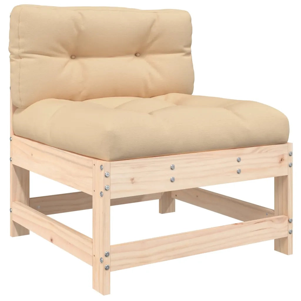 Set Divani da Giardino 7 pz con Cuscini in Legno Massello