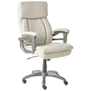 Sedia da ufficio direzionale Beige Rivestimento in ecopelle Regolazione altezza sedile Imbottitura girevole