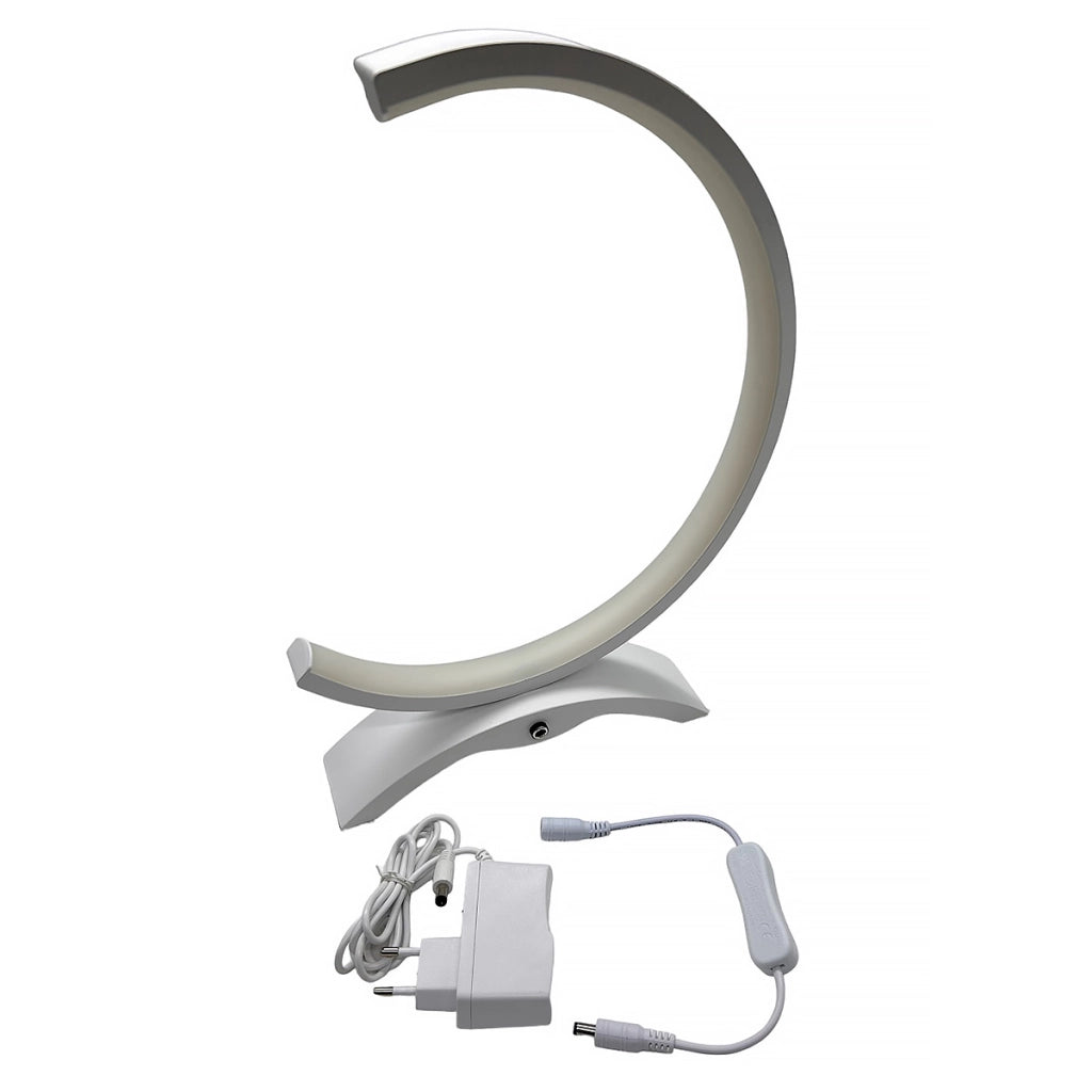 Lampada da tavolo a led abatjour dal design moderno per comodino notturna luce bianca 4000K