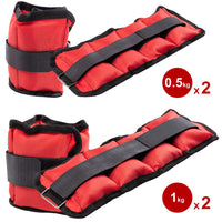 Set 4 Pesi Polsi e Caviglie 2 kg + 1 kg Allenamento Palestra Aerobica Fitness
