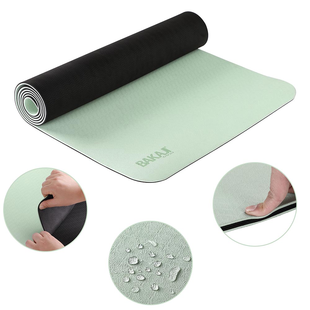 Tappetino Yoga Aerobica Pilates Tappeto Allenamento Fitness Palestra Verde Nero