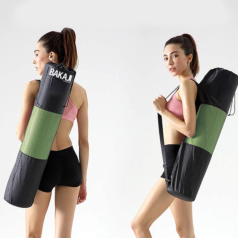 Tappetino Yoga Aerobica Pilates Tappeto Allenamento Fitness Palestra Verde Nero