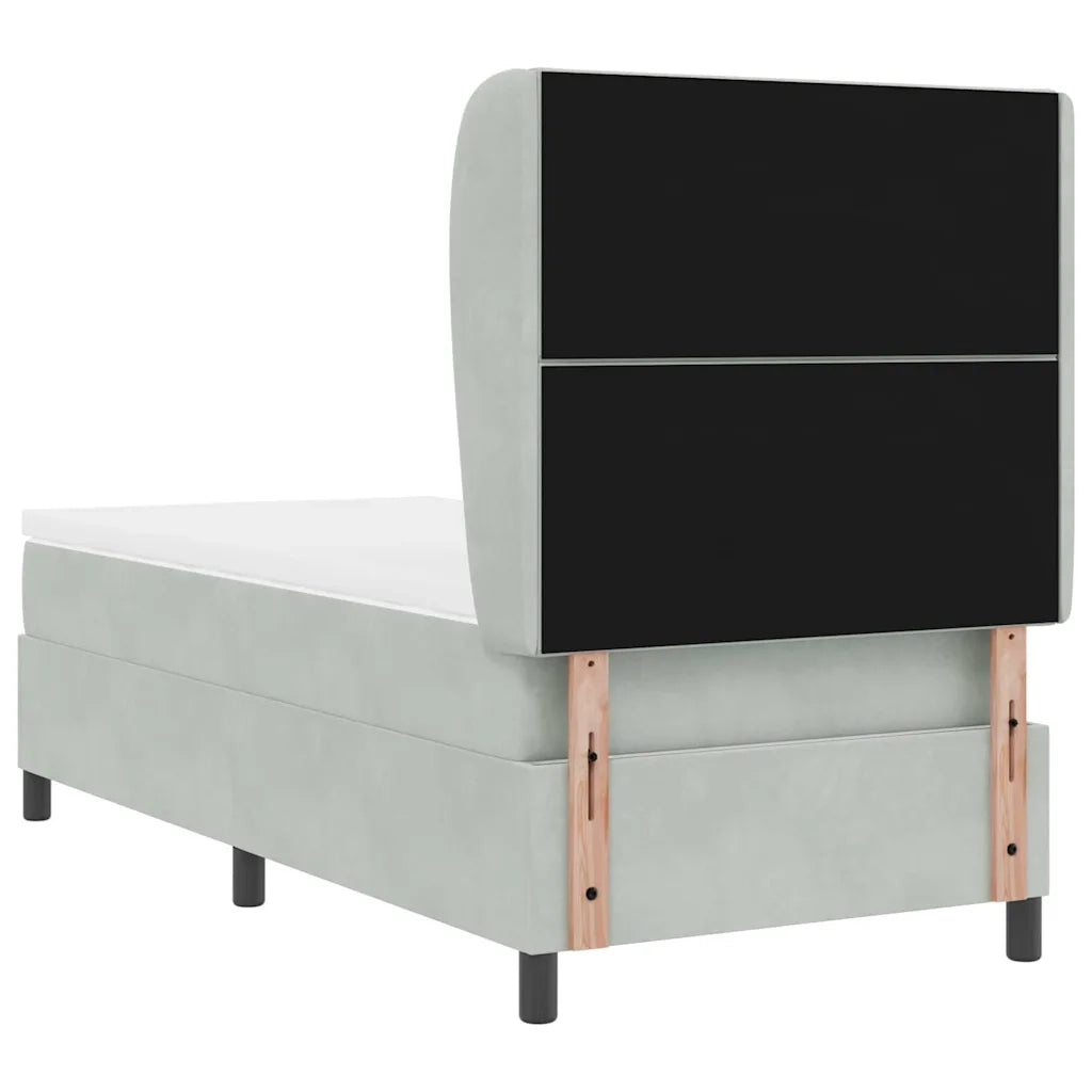 Letto a molle con materasso Grigio chiaro 200 x 100 cm Velluto 3340970