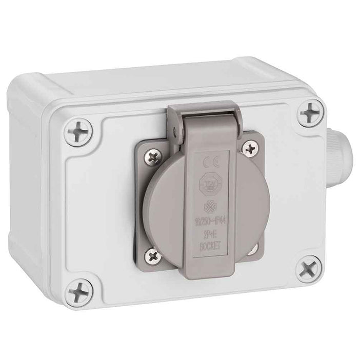 Presa Shucko Elettrica Cassetta Parete Muro Esterno Giardino Impermeabile IP65
