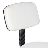 Sgabello Estetista Girevole Schienale Seduta in Ecopelle Salone Studio Bianco