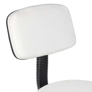 Sgabello Estetista Girevole Schienale Seduta in Ecopelle Salone Studio Bianco