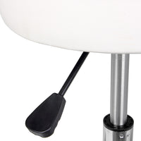 Sgabello Estetista Girevole Schienale Seduta in Ecopelle Salone Studio Bianco