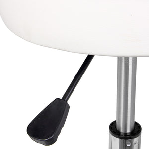 Sgabello Estetista Girevole Schienale Seduta in Ecopelle Salone Studio Bianco