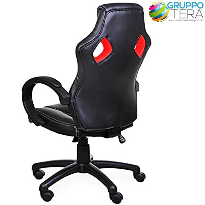 Sedia Poltrona da Ufficio Direzionale Ruote Girevoli Sportiva Race Gaming Rosso