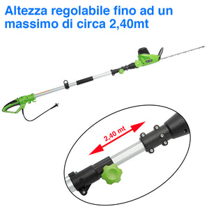 Tagliasiepi Telescopico Elettrico 460W Estensibile Sega Tagliabordi Tosasiepi