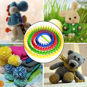 Set Telaio Maglia Uncinetti Circolare 4pz Accessori Ferri Ago Unicnetto Cappelli