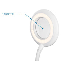 Lampada Lavoro Lente Ingrandimento 3 Diottrie LED Estetista Modellismo Touch USB