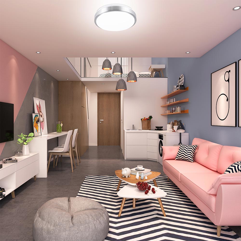 Plafoniera LED Rotonda 12W Luce Bianca 4000K Naturale Lampada Soffitto 29,5cm