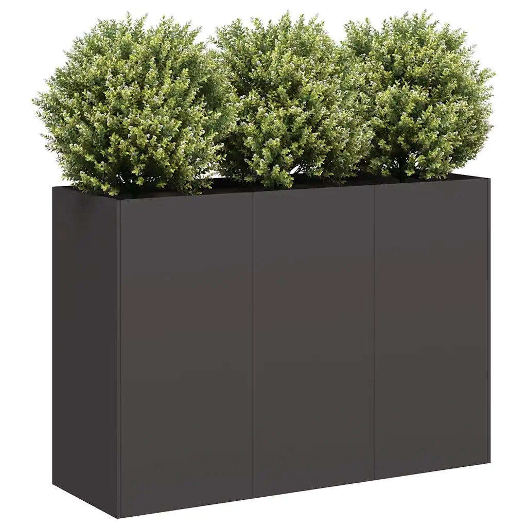 Fioriera Nera 120x40x80 cm in Acciaio Laminato a Freddo 860717