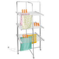 Stendibiancheria a Torre Elettrico 300W Stendino Asciugabiancheria Pieghevole
