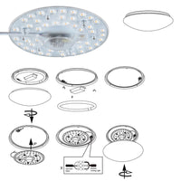 Circolina LED Disco Calamita Sotituzione Neon Plafoniera Luce Bianca 24W 2160LM