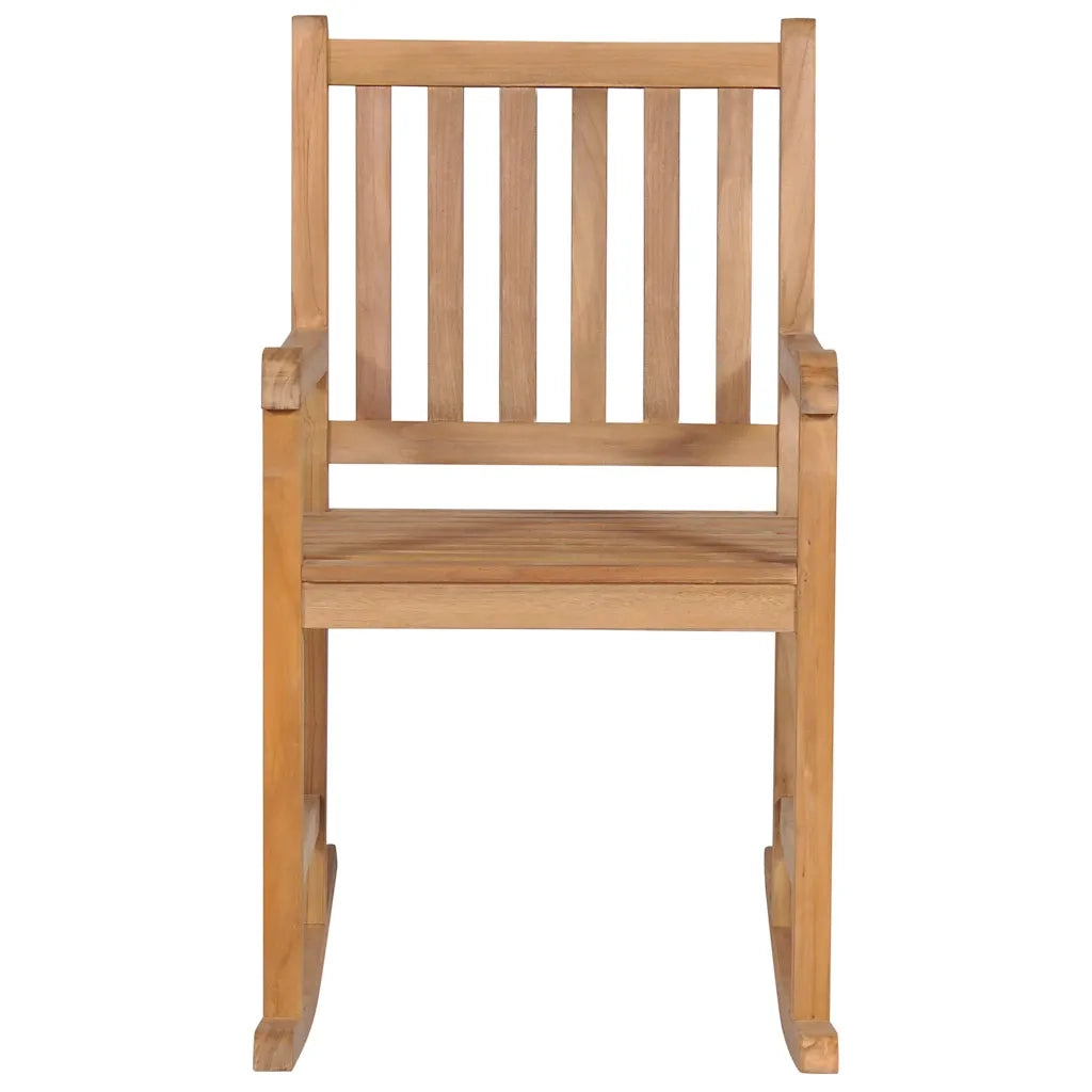 Sedia a Dondolo con Cuscino Nero in Legno di Teak cod mxl 67114