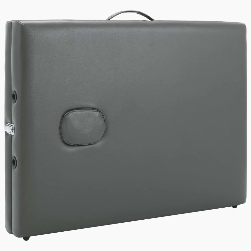 Lettino da massaggio a 2 sezioni con struttura in acciaio inox 186 x 68 cm antracite 02_0001797