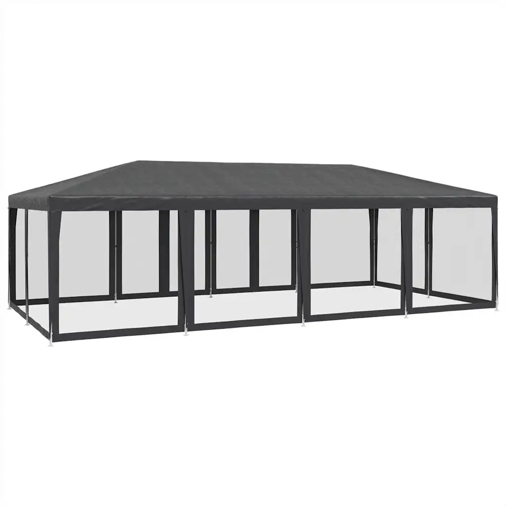 Tenda per Feste con 12 Pareti in Rete Antracite 8x4 m in HDPE