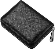 Sistema di sicurezza RFID contro la furto - Borsa in pelle reale - 20 slot per tessere - Portafoglio piccolo - Durevole e resistente - Contatto confortevole