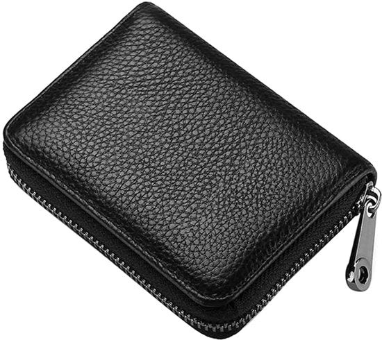 Sistema di sicurezza RFID contro la furto - Borsa in pelle reale - 20 slot per tessere - Portafoglio piccolo - Durevole e resistente - Contatto confortevole