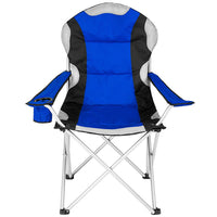 Sedia Pieghevole Campeggio Imbottita Con Borsa Camping Spiaggia Esterno Blu