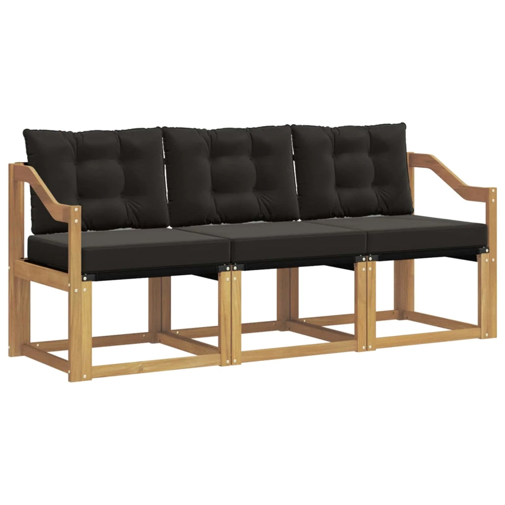 Set di divani da esterno 3 pz Bianco e Nero 3389174