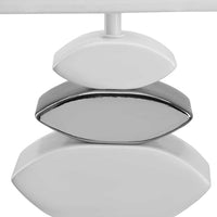 Lampada da Tavolo Lume Comodino Ceramica Tessuto Bianco Design Moderno Abatjour