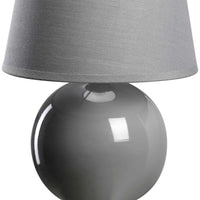 Lampada da Tavolo Lume Comodino Ceramica Tessuto Grigio Design Moderno Abatjour