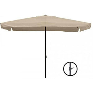 Ombrellone Giardino Palo Centrale 3x2 Tortora Telo con Flap Chiusura Carrucola