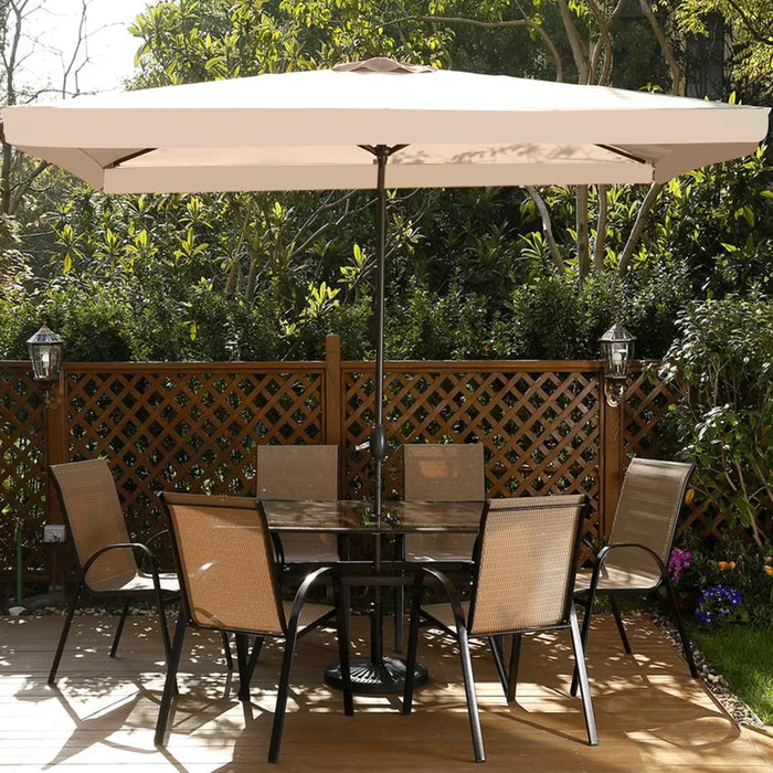 Ombrellone Giardino Palo Centrale 3x2 Tortora Telo con Flap Chiusura Carrucola