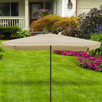 Ombrellone Giardino Palo Centrale 3x2 Tortora Telo con Flap Chiusura Carrucola