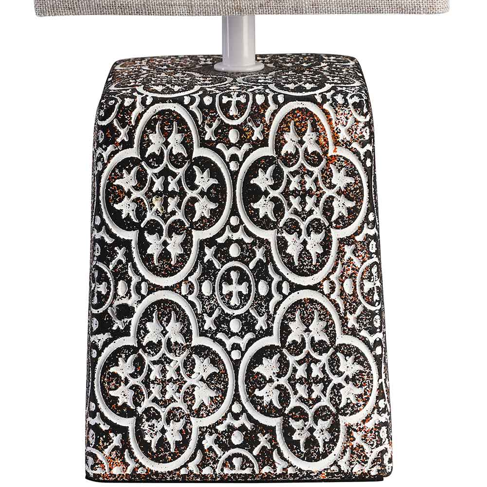 Lampada da Tavolo Lume Comodino Ceramica Tessuto Tortora Design Moderno Abatjour