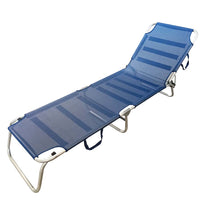 Lettino Prendisole Pieghevole in Alluminio e Texilene Mare Spiaggia Sdraio Blu