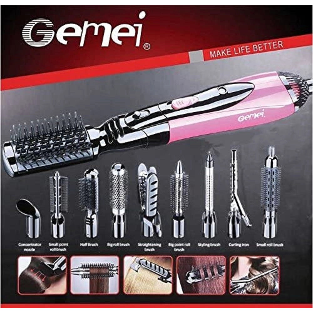 Trade Shop - Styler Ad Aria Calda Professionale 10 In 1 1000w Spazzola Elettrica Phon Gm-4835 -
