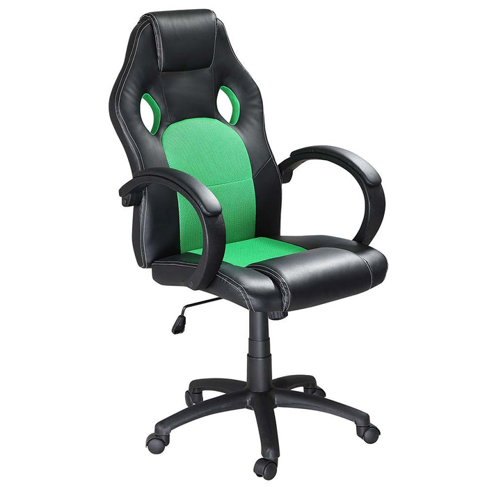 Sedia Poltrona Da Ufficio Direzionale Ruote Girevoli Sportiva Racer Gaming Verde