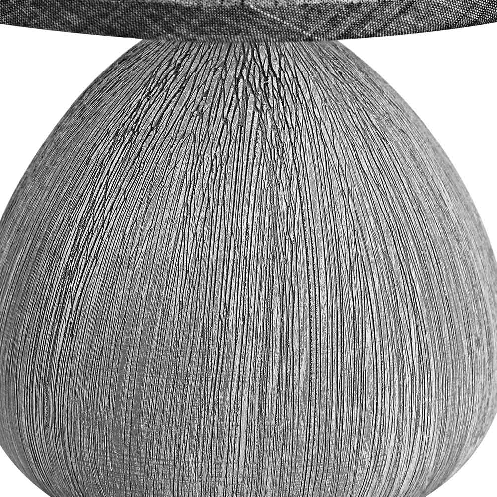Lampada da Tavolo Lume Comodino Ceramica Tessuto Grigio Design Moderno Abatjour