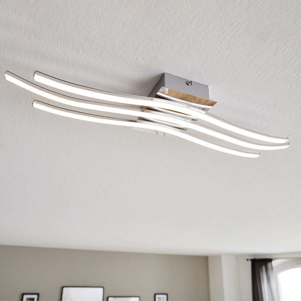 Plafoniera Moderna Roncade Led Alluminio Cromo H4,5Cm