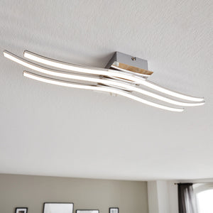 Plafoniera Moderna Roncade Led Alluminio Cromo H4,5Cm