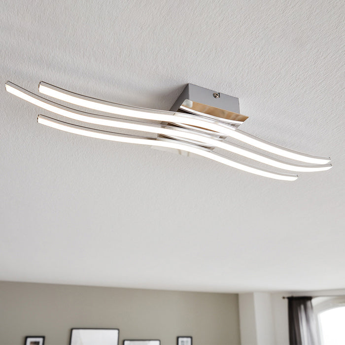 Plafoniera Moderna Roncade Led Alluminio Cromo H4,5Cm