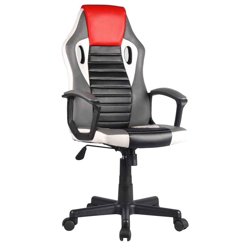 Sedia Poltrona Gaming Scrivania Ufficio Regolabile Girevole Direzionale Rosso